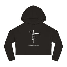 Load image into Gallery viewer, Jesus Cross Women’s Cropped Hoodie