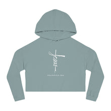Load image into Gallery viewer, Jesus Cross Women’s Cropped Hoodie