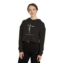 Load image into Gallery viewer, Jesus Cross Women’s Cropped Hoodie