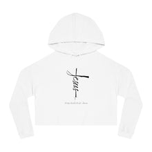 Load image into Gallery viewer, Jesus Cross Women’s Cropped Hoodie