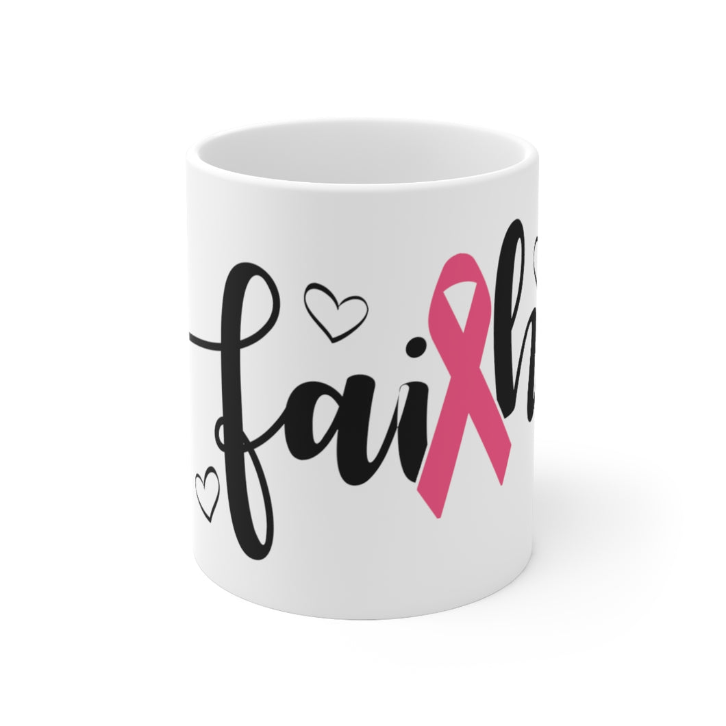 Faith Pink Ribbon Mug